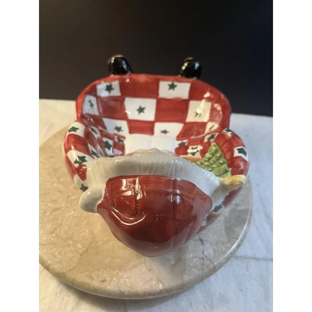 Vintage Cardinal Santa Talking Candy Dish Excellent Working Condition